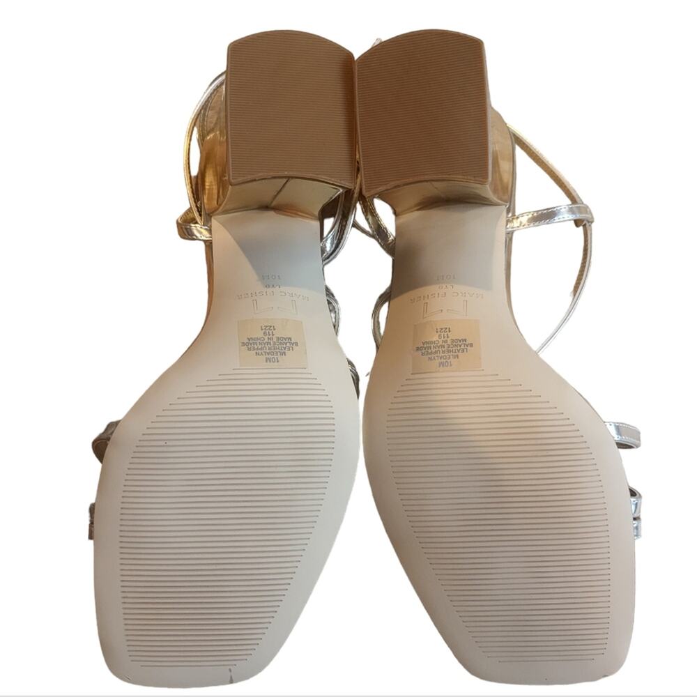 Marc Fisher Edalyn Strappy Metallic Ankle Strap Sandal Gold 10 - Picture 7 of 7